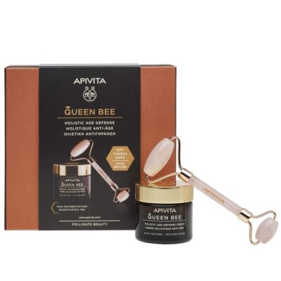 Apivita Queen Bee Πακέτο Προσφοράς HolisticAge Defense Day Cream Light Texture 50ml & Δώρο Face Roller 1 Τεμάχιο