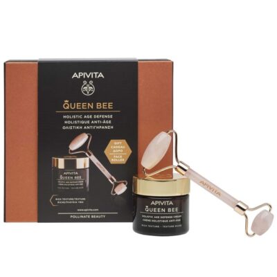 Apivita Queen Bee Πακέτο Προσφοράς HolisticAge Defense Day Cream Rich Texture 50ml & Δώρο Face Roller 1 Τεμάχιο
