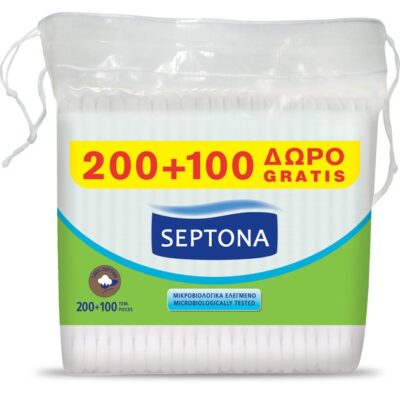 Septona Ωτοκαθαριστές Σακουλάκι 200 Τεμάχια & Δώρο Επιπλέον 100 Τεμάχια