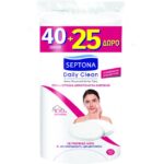 Septona Daily Clean Δίσκοι Οβάλ Ντεμακιγιάζ Διπλής Όψης με Ραμμένες Άκρες 40 Δίσκοι + 25 Δώρο