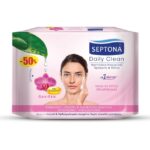 Septona Daily Clean Μαντηλάκια Ντεμακιγιάζ Προσώπου Ματιών με Εκχύλισμα Ορχιδέας & Βιταμίνη F