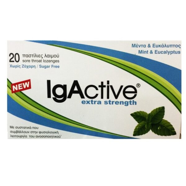 IgActive Extra Strength Παστίλιες για το Λαιμό με Μέντα Ευκάλυπτο