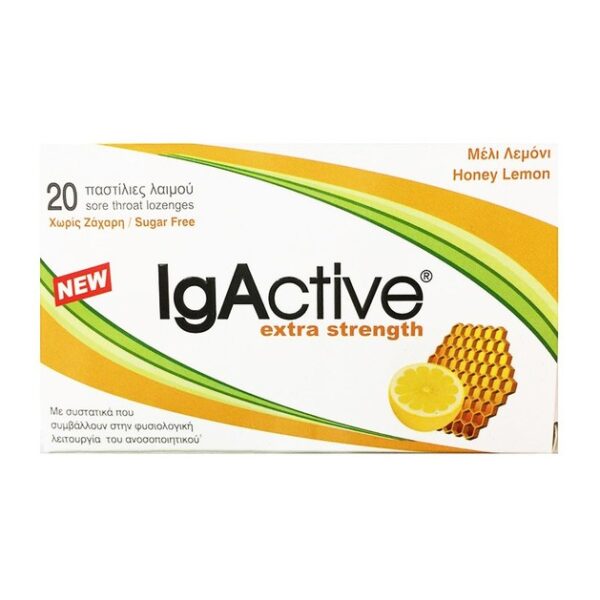 IgActive Extra Strength Παστίλιες για το Πονεμένο Λαιμό με Μέλι Λεμόνι