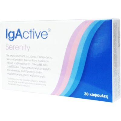 IgActive Serenity Συμπλήρωμα Διατροφής που Συμβάλλει στην Φυσιολογική Λειτουργία του Νευρικού Συστήματος 30 Caps