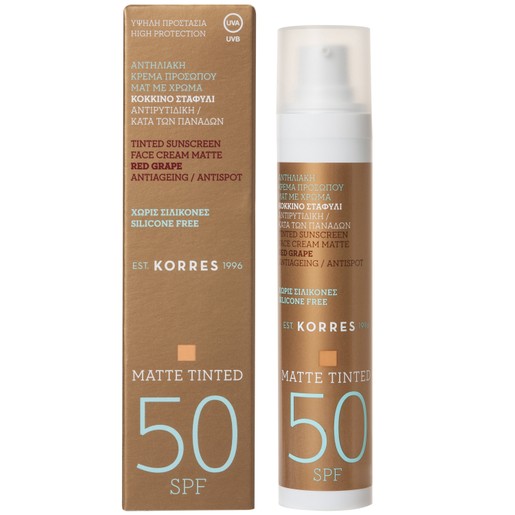 Korres Κόκκινο Σταφύλι Matte Tinted Spf50 Anti Spot 50ml Promo -20%