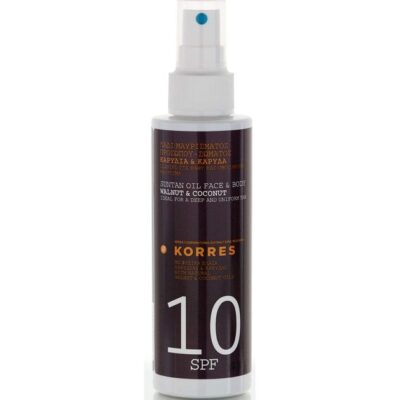 Korres Suntan Oil Face & Body με Καρυδιά & Καρύδα Spf10 150ml