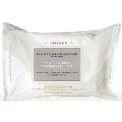 Korres Milk Proteins Μαντηλάκια Καθαρισμού & Ντεμακιγιάζ 25 Tεμάχια