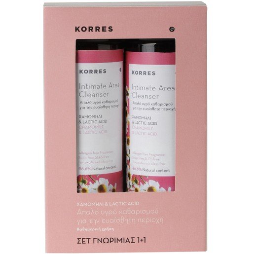 Korres Πακέτο Προσφοράς Intimate Area Cleanser με Χαμομήλι & Lactic Acid 1+1 Δώρο 2x250ml