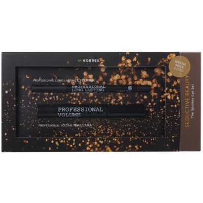 Korres Πακέτο Προσφοράς Professional Volume Mascara 01 Black 8ml & Black Volcanic Minerals long Lasting Eyeliner 01 Black 1.2g