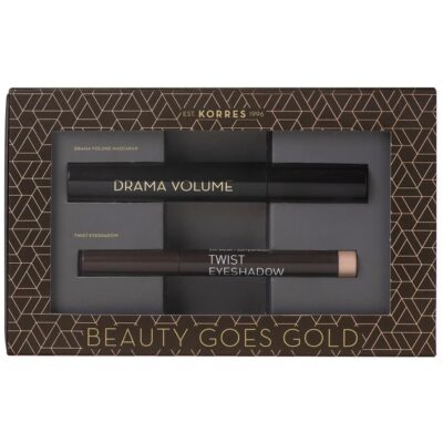 Korres Πακέτο Προσφοράς Drama Volume Mascara Black 11ml & Twist Eyeshadow 68 Golden Pink 1.4gr σε Ειδική Τιμή