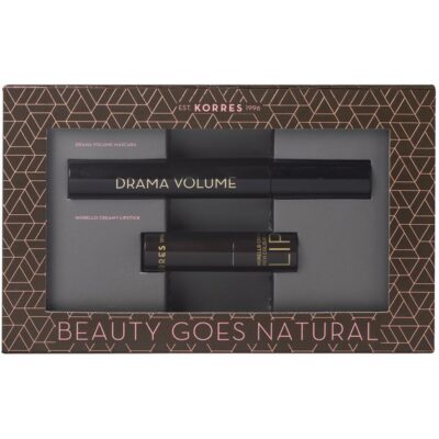 Korres Πακέτο Προσφοράς Drama Volume Mascara Black 11ml & Morello Creamy Lipstick 23 Natural Purple 3.5gr σε Ειδική Τιμή