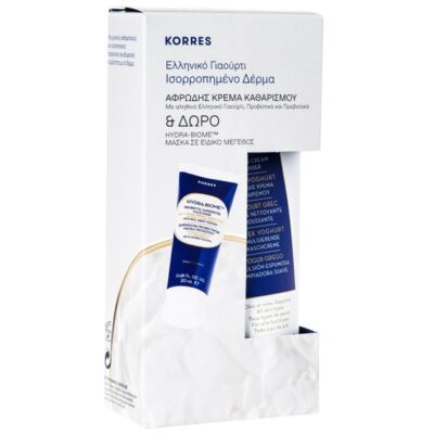 Korres Πακέτο Προσφοράς Greek Yoghurt Foaming Cream Cleanser 150ml & Δώρο Hydra-Biome Superdose Μάσκα Προβιοτικών 20ml
