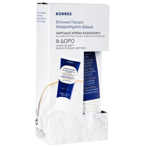 Korres Πακέτο Προσφοράς Greek Yoghurt Foaming Cream Cleanser 150ml & Δώρο Hydra-Biome Superdose Μάσκα Προβιοτικών 20ml