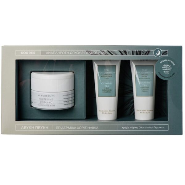 Korres Promo White Pine Λευκή Πεύκη Νύχτας 40ml & Δώρο Olympus Tea Cleansing Foaming Cream 16ml & 3 in 1 Cleansing Emulsion 16ml