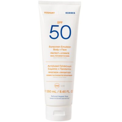 Korres Yoghurt Sunscreen Emulsion Face & Body Spf50 for Sensitive Skin 250ml