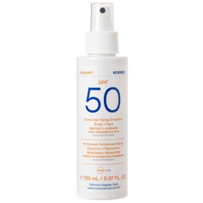 Korres Yoghurt Sunscreen Spray Emulsion Face & Body Spf50 for Sensitive Skin 150ml