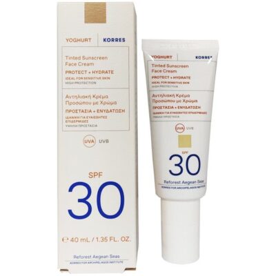 Korres Tinted Sunscreen Face Cream Protect & Hydrate Spf30 for Sensitive Skin 40ml