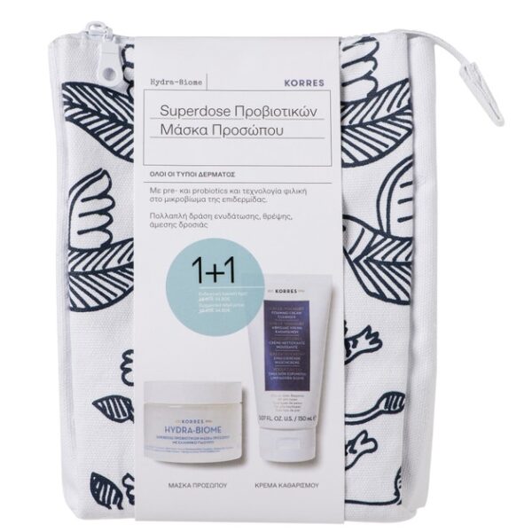 Korres Greek Yoghurt Hydra-Biome Probiotic Superdose Mask 100ml & Foaming Cleanser All Skin Types 150ml σε Ειδική Τιμή