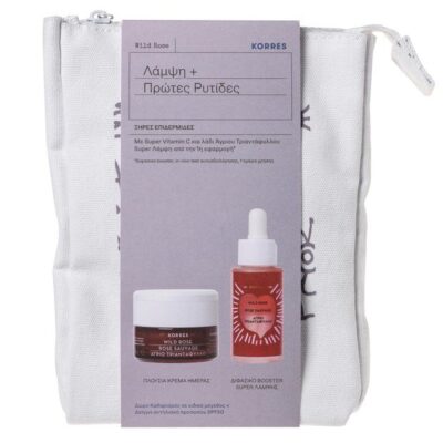 Korres Promo Wild Rose Day Cream 40ml & Brightening Booster 30ml & Greek Yoghurt Foaming Cleanser 20ml