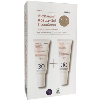 Korres Πακέτο Προσφοράς Sunscreen Face Cream-Gel Protect & Hydrate Spf30 2x40ml 1+1 Δώρο