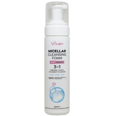 Vican Wise Beauty Micellar Cleansing Foam Απαλός Αφρός για Βαθύ Καθαρισμό της Επιδερμίδας 200ml