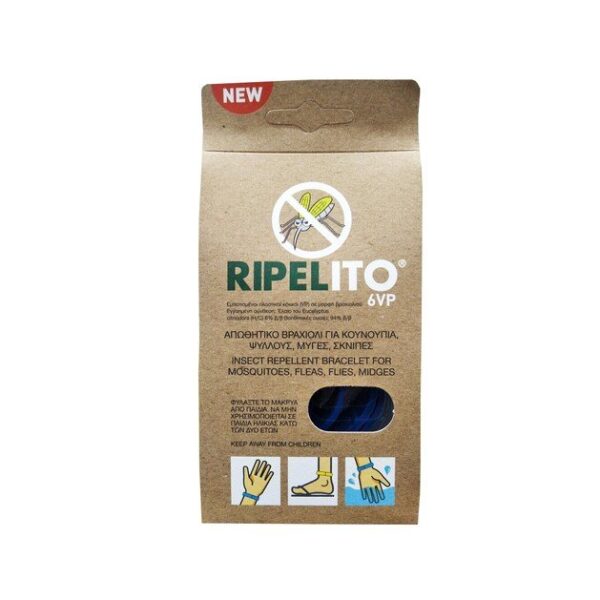 Ripelito 6VP Απωθητικό Βραχιόλι για Κουνούπια Ψύλλους Μύγες Σκνίπες και Άλλα Έντομα σε Διάφορα Χρώματα 1τμχ