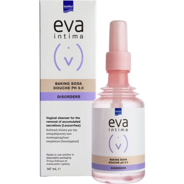 Eva Intima Baking Soda Douche Κολπική Πλύση μίας Χρήσης για τη Απομάκρυνση των Εκκρίσεων της Ευαίσθητης Περιοχής 147ml