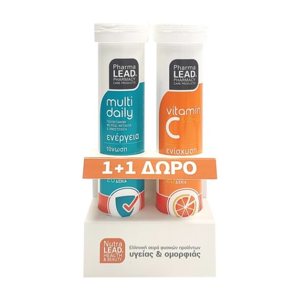 Pharmalead Multi+ Daily 20 Αναβρ. Δισκία + Δώρο Βιταμίνη C 550mg 20 Αναβρ. Δισκία