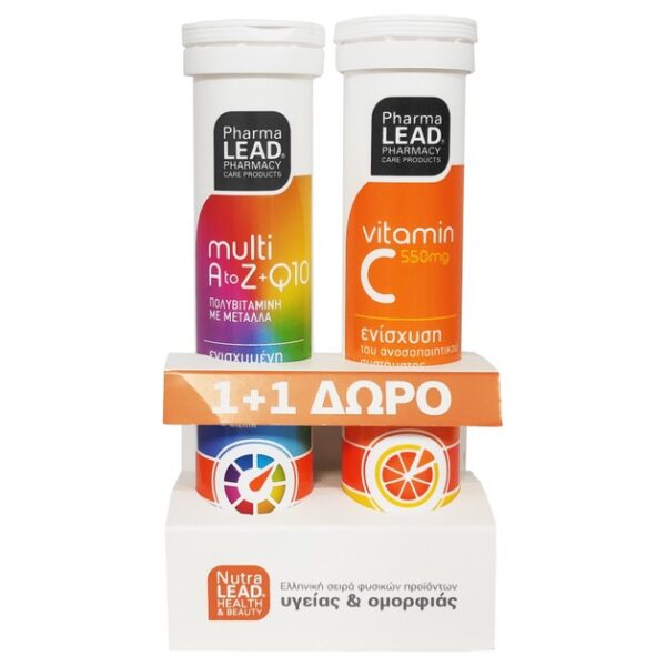 PharmaLead Multi+ A to Z & Q10 20Αναβρ. Δισκία + Βιταμίνη C 550mg 20Αναβρ. Δισκία