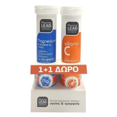 Pharmalead Μαγνήσιο με Βιταμίνη B6 & Κάλιο 20Αναβρ.Δισκία + Βιταμίνη C 550mg 20 Αναβρ. Δισκία