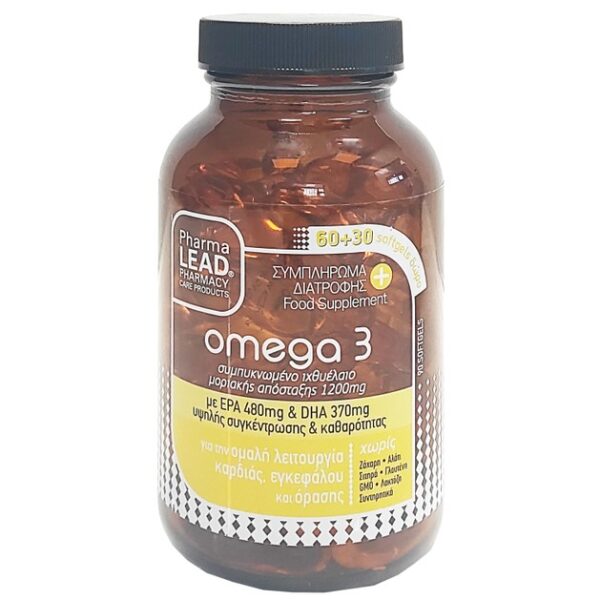 PharmaLead Omega 3 Συμπλήρωμα Διατροφής για την Ομαλή Λειτουργία Καρδιάς