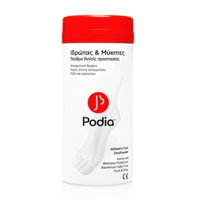 Podia Athlete's Foot DeoPowder Πούδρα Διπλής Προστασίας από τον Ιδρώτα & τους Μύκητες των Ποδιών 100g