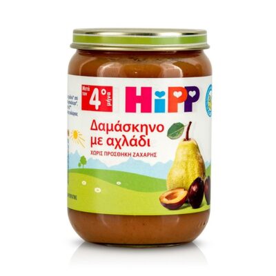 HIPP Φρουτόκρεμα με Δαμάσκηνο & Αχλάδι μετά τον 4ο μήνα 190gr