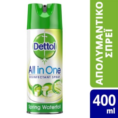 Dettol All in One Spray Spring Waterfall Απολυμαντικό Αντιβακτηριδιακό Σπρέι για Σκληρές & Μαλακές Επιφάνειες 400ml