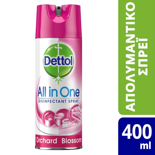 Dettol Spray Orchard Blossom Απολυμαντικό Αντιβακτηριδιακό Σπρέι για Σκληρές & Μαλακές Επιφάνειες 400ml