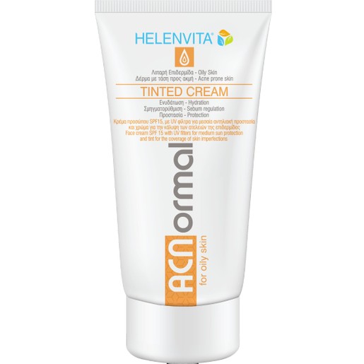Helenvita ACNormal Tinted Cream Αντηλιακή Κρέμα Προσώπου Spf15 με Χρώμα για την Κάλυψη των Ατελειών της Λιπαρής Επιδερμίδας 60ml