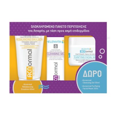 Helevita Promo ACNormal Rebalancing Emulsion 60ml & Δώρο ACNormal Cleansing Gel 50ml & Purifying Facial Mask 30ml