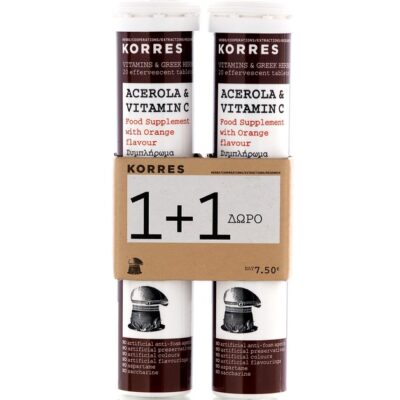 Korres Acerola & Vitamin C 1+1 Δώρο 2χ20eff.tabs