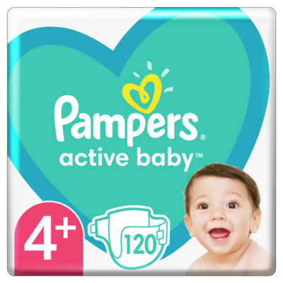 Pampers Active Baby Mega Pack Νο4+ (10-15kg) 120 πάνες