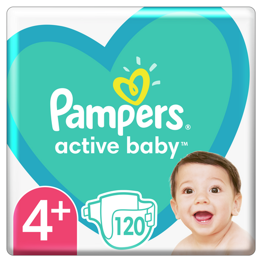 Pampers Active Baby Mega Pack Νο4+ (10-15kg) 120 πάνες
