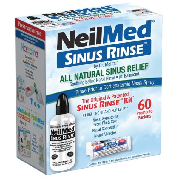 NeilMed Sinus Rinse Σύστημα Ρινικών Πλύσεων για Ενήλικες 60 Φακελίσκοι