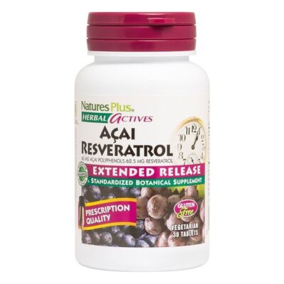 Nature's Plus Herbal Actives Acai Resveratrol Extenden Release 30 Veg.tabs