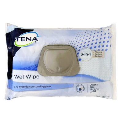 Tena Wet Wipes 3in1 Υγρά Μαντηλάκια Καθαρισμού για Άτομα με Ακράτεια 48 τεμάχια