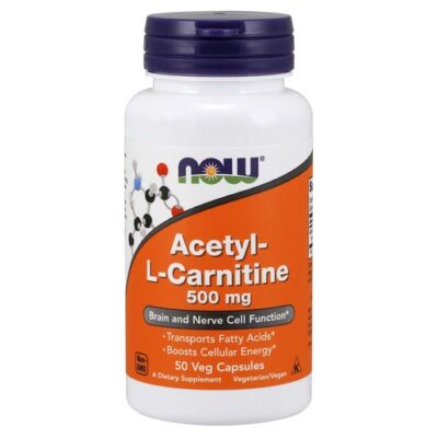 Now Foods Acetyl L-Carnitine 500mg Συμπλήρωμα Διατροφής που Διατηρεί την Σωστή Λειτουργία των Εγκεφαλικών Κυττάρων 50 vegcaps