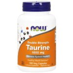 Now Foods Taurine Double Strength 1000mg (Free Form) Συμπλήρωμα Διατροφής για τη Φυσιολογική Λειτουργία του Εγκεφάλου 100Vegcaps
