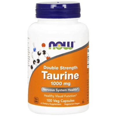 Now Foods Taurine Double Strength 1000mg (Free Form) Συμπλήρωμα Διατροφής για τη Φυσιολογική Λειτουργία του Εγκεφάλου 100Vegcaps