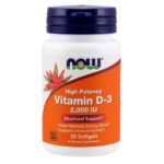 Now Foods Vitamin D3 2.000 IU Συμπλήρωμα Διατροφής με τη πιο Βιοδιαθέσιμη Μορφή Βιταμίνης D softgels