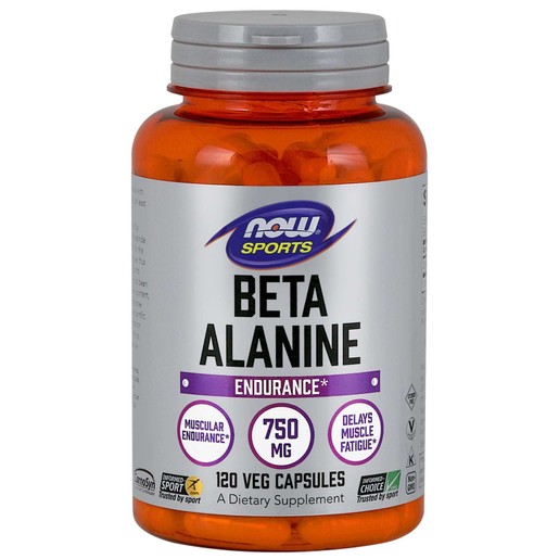 Now Foods Beta Alanine 750mg Συμπλήρωμα Διατροφής για Μείωση της Κόπωσης & Αποκατάσταση Καταπονημένων Μυών 120 Vegcaps