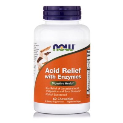 Now Foods Acid Relief With Enzymes Θετική Συνδρομή στην Οισοφαγική Παλινδρόμηση την Καούρα και τη Δυσπεψία 60Chew.