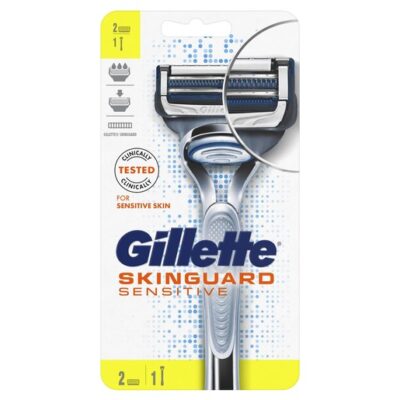 Gillette SkinGuard Sensitive Ξυριστική Μηχανή για Ευαίσθητη Επιδερμίδα 1 Μηχανή & 2 Ανταλλακτικά